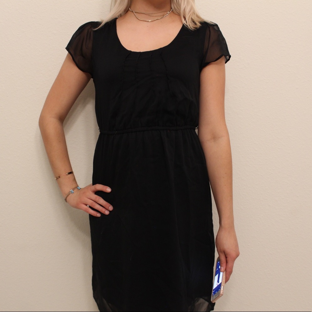 Black Dress with Short Sleeves